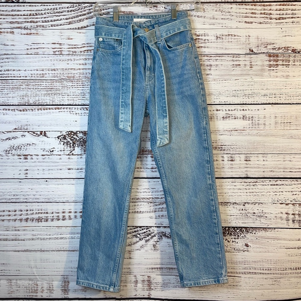 Topshop Light Blue Straight Leg Jeans